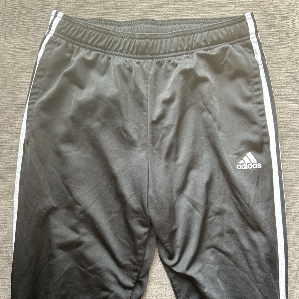 Adidas black and white joggers